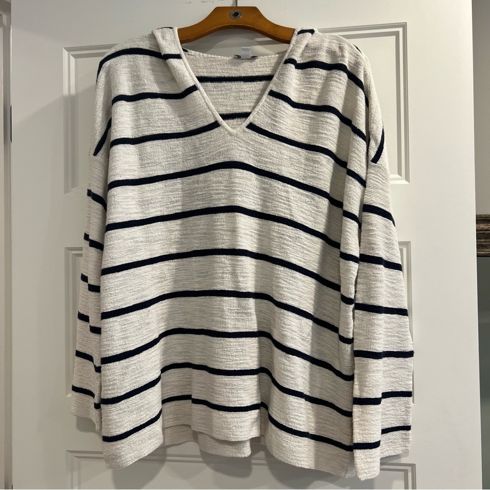 J. Jill Striped Hooded Sweater